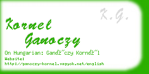 kornel ganoczy business card